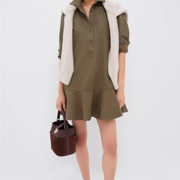 Tuckernuck Olive Green Midi Dress - Picture 1 of 6